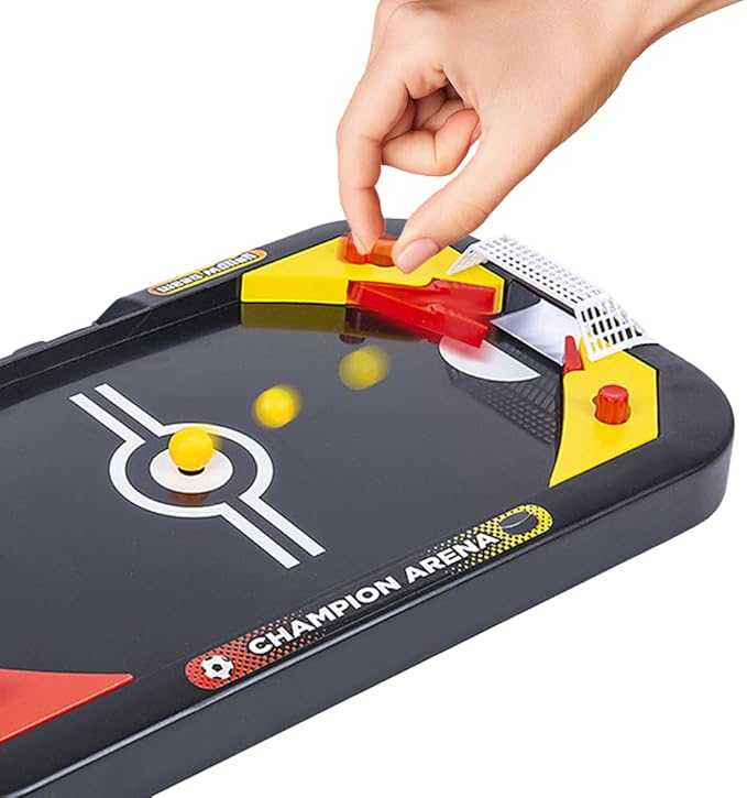 Gamie 2 in 1 Sports Table Games Mini Air Hockey Table for Kids, and Soccer Game for Indoor Fun, Includes Pucks, Balls, and Strikers, Air Hockey Fits on Table or Floor for Hours of Action-Packed Play