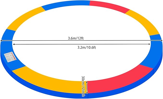 Eapmic Trampoline Pad Replacement, Trampoline Safety Pad, Spring Cover for 8ft 10ft 12ft 14ft 15ft 16ft Round Trampoline with Waterproof Foam Padding, Universal Trampoline Accessories