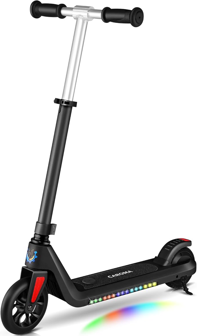 Caroma Electric Scooter for Kids Ages 6-14, 250W/180W/150W Motor & 15 Mph, 85 Mins Ride Time, Adjustable Height & Speed, LED Display, Kids Electric Scooter, Best Gifts for Boys & Girls