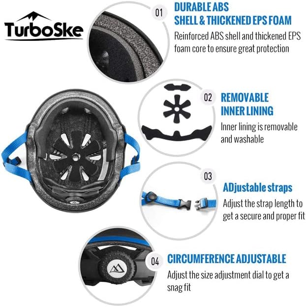 Skateboard Helmet, BMX Helmet, Multi-Sport Helmet, Bike Helmet for Kids, Youth, Men, Women