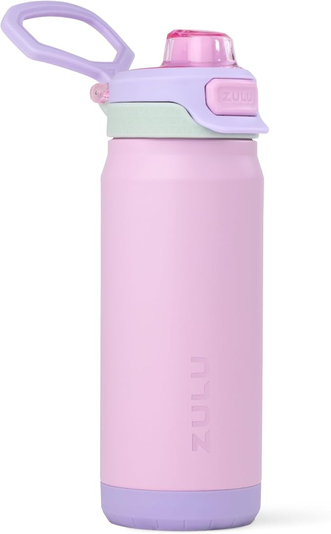 ZULU Powerfill Pro 18oz Kids Stainless Steel Water Bottle with Quick Fill Lid, Triple Wall Vacuum Insulated, Leak Proof Locking Lid, Sip & Chug, Reusable, BPA Free, Dishwasher Safe, Sweet Sorbet