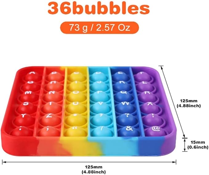 AK-SHIP 2 in 1 Fidget Toys, ABC Learning and Educational Toys, Poppers Fidget Toys,AK-SHIP Stress Relief, Autism Sensory Toys [26 Letters on One Side | Numbers 1-30 on The Other Side] (1 Pack)