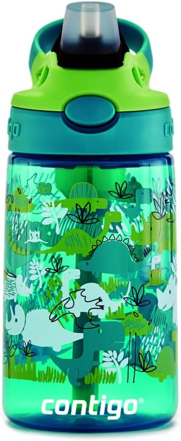 Contigo Kids Straw Water Bottle with AUTOSPOUT Lid 14oz. Dinos