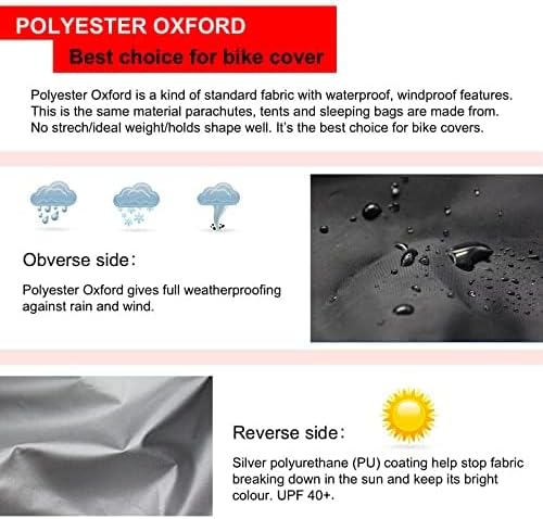 Waterproof Bike Cover Waterproof Foldable Bicycle shield Sun Protective Fits 1-3 Bikes Double Buckle Straps, Black