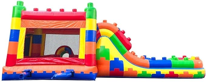 TentandTable Inflatable Bounce House Water Slide for Kids 5-12 Large, Commercial Grade Mega Bouncy Castle for Adults, Jump House, Includes Electric Air Blower, 32' L x 16' W x 15' H, Building Block