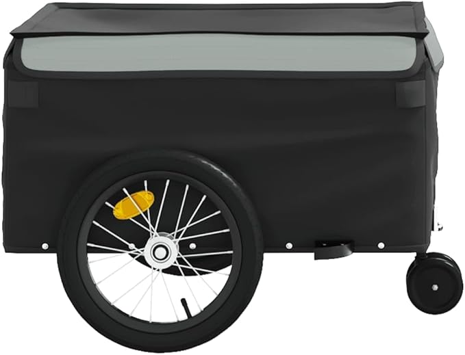 Bike Cargo Trailer, Bicycle Cart Bike Wagon Trailer, Bike Luggage Carrier, Loading Bike Storage Cart, Black and Gray, Maximum Load Capacity: 99.2 lb,-439