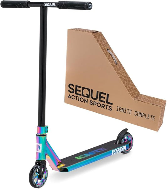 Sequel Ignite Stunt Scooter, Pro Complete Trick Scooter for Kids 8+, Beginner Skatepark BMX Scooter