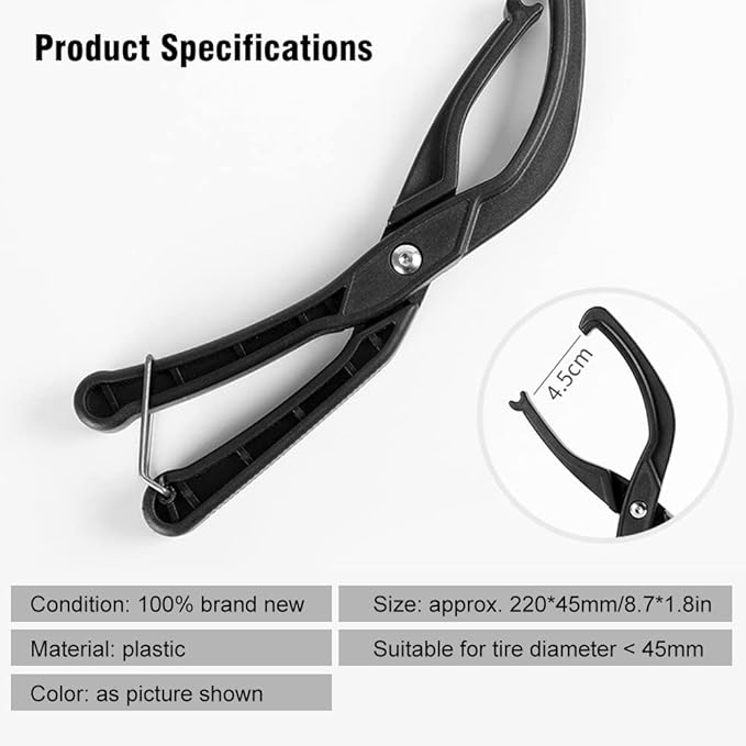Keenso Bike Tire Pliers, Durable Plastic Bicycle Tire Repair Tool Bike Tire Removal Tool Difficult Tires Lever Tyre Remover Inserting Installation Pliers