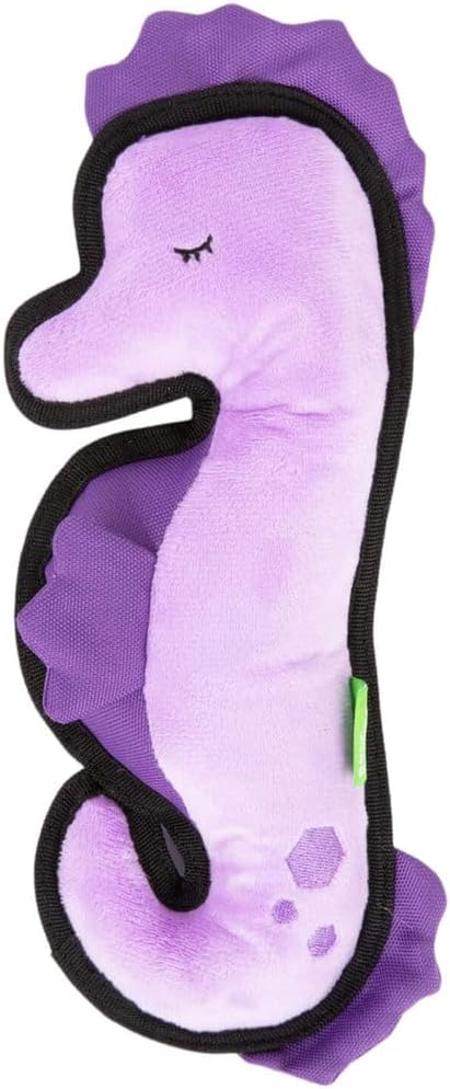 Only Natural Pet Sea Creatures Recycled Plush Dog Toys - Durable Double-Stitched Design with Internal Squeaker, Crinkle Coronet & Squishable Belly - Squeaky Pet Toy | Sedgwick The Seahorse, 4" x 11"