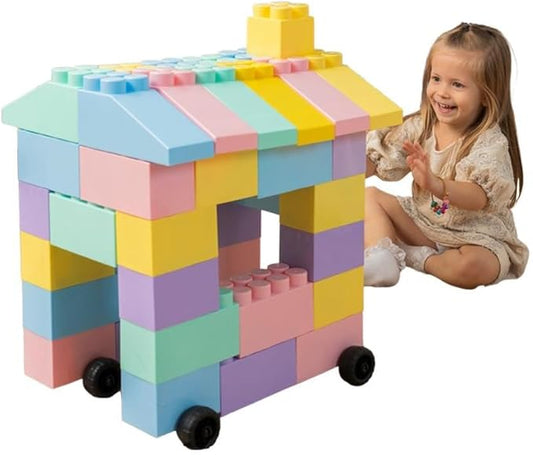 PLATPORTS 48-Piece Jumbo Big Blocks for Kids Ages 2–8 – Giant XL Large Plastic Building Blocks, Indoor/Outdoor Construction Play Set