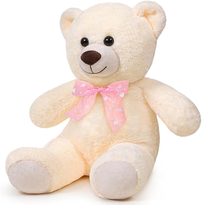 Teddy Bear Stuffed Animal 16'' Small Teddy Bear Plush Toy Gift for Valentine Christmas Birthday White