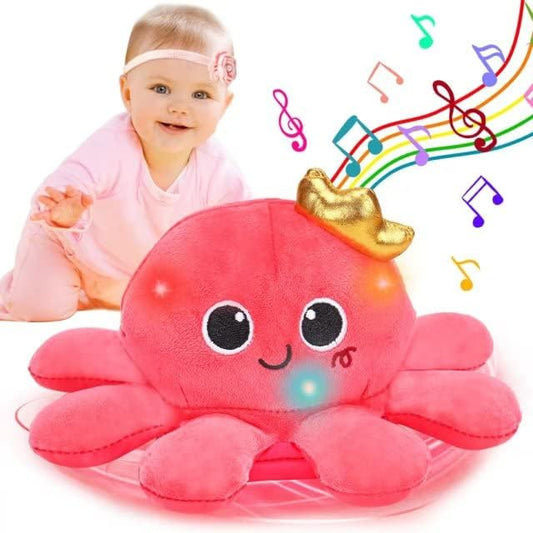 Tsomtto Baby Crawling & Walking Toys Musical Octopus Plush Light up Stuffed Animal Dancing 2 Year Old Girl Gifts Music Sensory Walking Toy Learning Newborn Baby Girl Birthday Gift