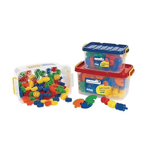 Excellerations Construction Toys, STEM Building Toys, Blocks, Builders, Connection Toys, Ages 18 Months and up, Preschool Manipulatives 3 Different Sets in Storage Bins