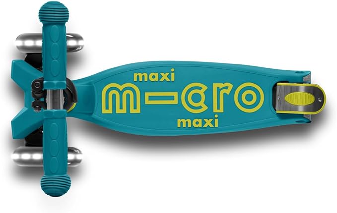 Micro Kickboard - Maxi Deluxe Foldable LED - Three Wheeled, Lean-to-Steer, Fold-to-Carry Swiss-Designed Micro Scooter for Kids with Motion-Activated Light-Up Wheels for Ages 5-12