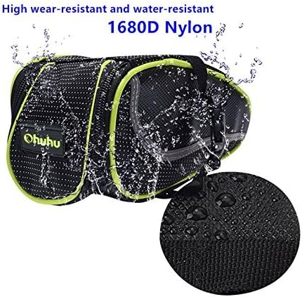 Ryhpez Bike Saddle Bag, Bicycle Bag Back Seat Pouch Mountain Bike Pocket Pack Waterproof Strap-on Seat Bag for Outdoor Night Safety Ride, Convenient with Reflective Stripes - Green
