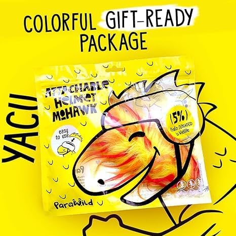 Iguana Helmet Accessories w/Sticky Hook & Loop Fastener Adhesive (Helmet not Included), Fun Helmet Mohawk/Cover for Snowboarding, Skiing, Biking, Cycling, Skating for Kids and Adults