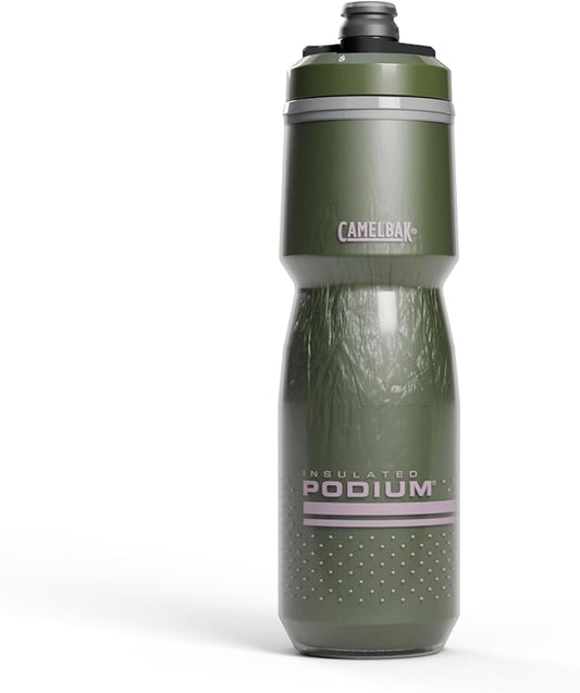 CamelBak Podium Chill Insulated 24oz Bike Water Bottle - Easy Squeeze Bottle - Fits Most Bike Cages, Deep Fern