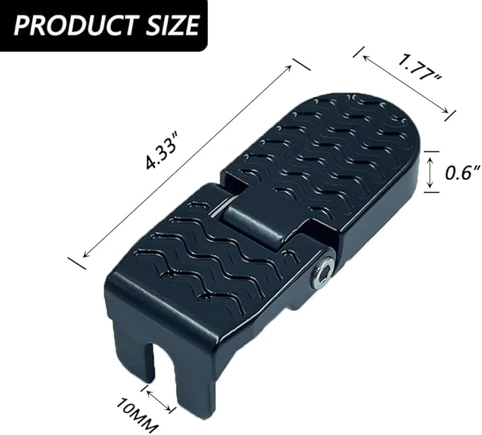 1 Pair 10MM U Slot Bicycle Rear Pedals Folding Rear Seat Footrest Pedals Cycling Accessories for Mountain Bike, Folding Bicycle