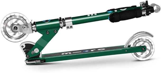 Micro Kickboard | Sprite LED | 2 Wheeled | Fold-to-Carry | Lightweight Swiss-Designed Micro Scooter | Light-Up Wheels| Children and Teens, Ages 6+