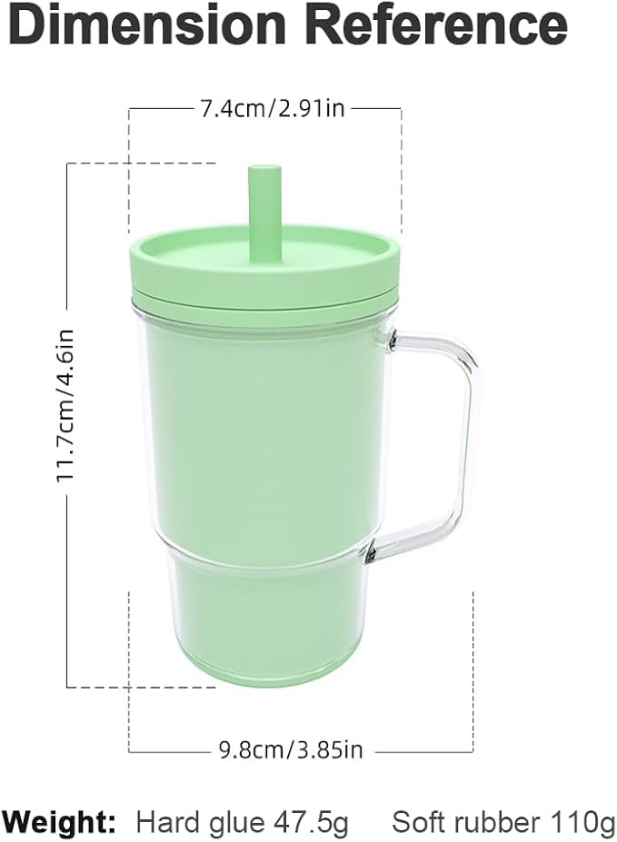 Kids BPA-Free Plastic Tumbler with Spill Resistant Flexible Straw, Easy to Clean, Kids Water Bottle, Great for Travel, Dishwasher Safe, Orange Peach and Watermelon(1 Green &1 Pink)