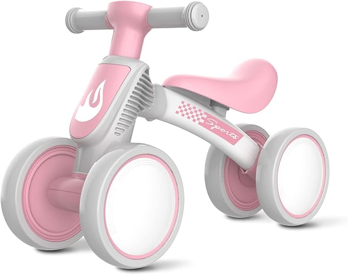 Baby Balance Bike Toys for 1 Year Old Girl Gifts, 10-36 Month Toddler Balance Bike, No Pedal 4 Silence Wheels & Soft Seat Pre-School First Riding Toys, 1st Birthday Gifts