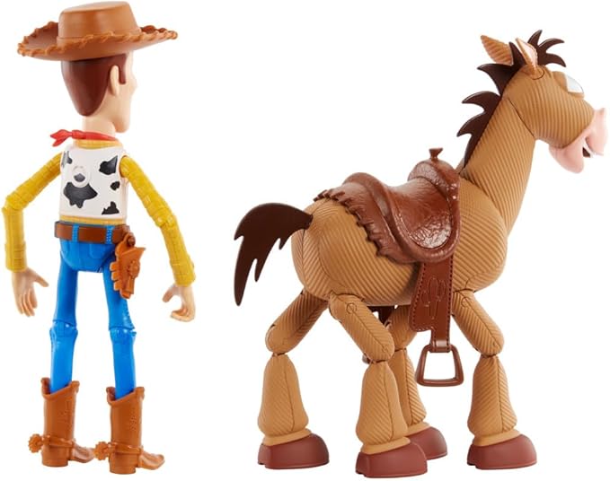 Mattel Disney Pixar's Toy Story 4 Woody and Buzz Lightyear 2-Character Pack, Movie-inspired Relative-Scale for Storytelling Play