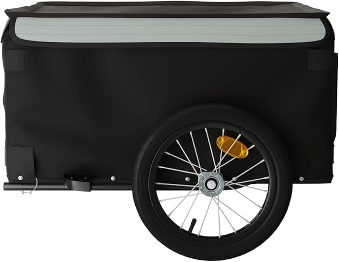 Bike Cargo Trailer, Bicycle Cart Bike Wagon Trailer, Bike Luggage Carrier, Loading Bike Storage Cart, Black and Gray, Maximum Load Capacity: 99.2 lb,-435