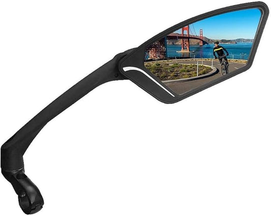 MEACHOW New Scratch Resistant Glass Lens,Handlebar Bike Mirror, Rotatable Safe Rearview Mirror, Bicycle Mirror,ME-010