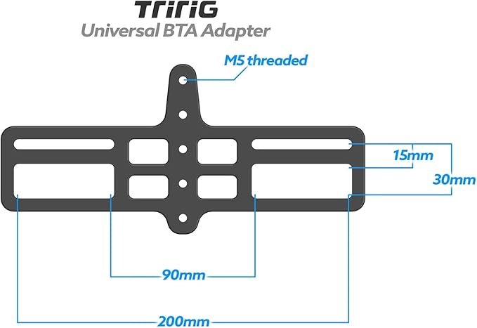 TRIRIG - Universal BTA Adapter Plate - Between-The-Arms (BTA) Bike Bottle Mount Setup - Water Bottle Cage Bike Mount Accessories - Standard Cage Spacing, T6-6061 Alloy, Lightweight Aerodynamic Design