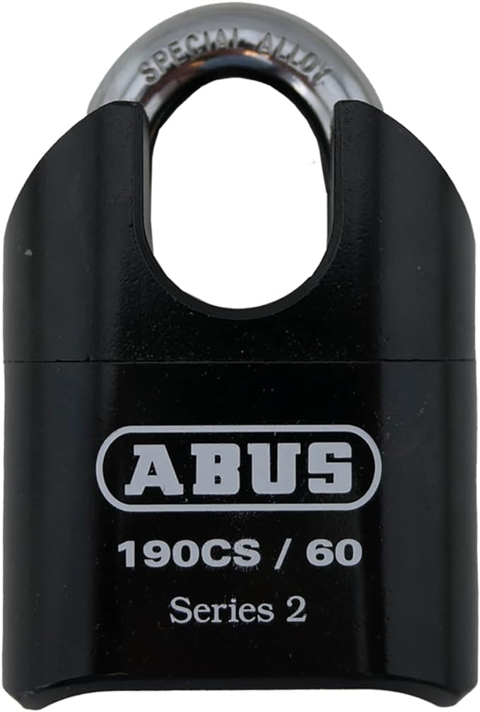 ABUS Hardened Steel 10KS 6 Foot x 5/16" Thick Square Security Chain with ABUS 190CS/60 High Security Solid Steel Combination Padlock, for Bikes, Containers, Trailers, ATV's, Motorcycle