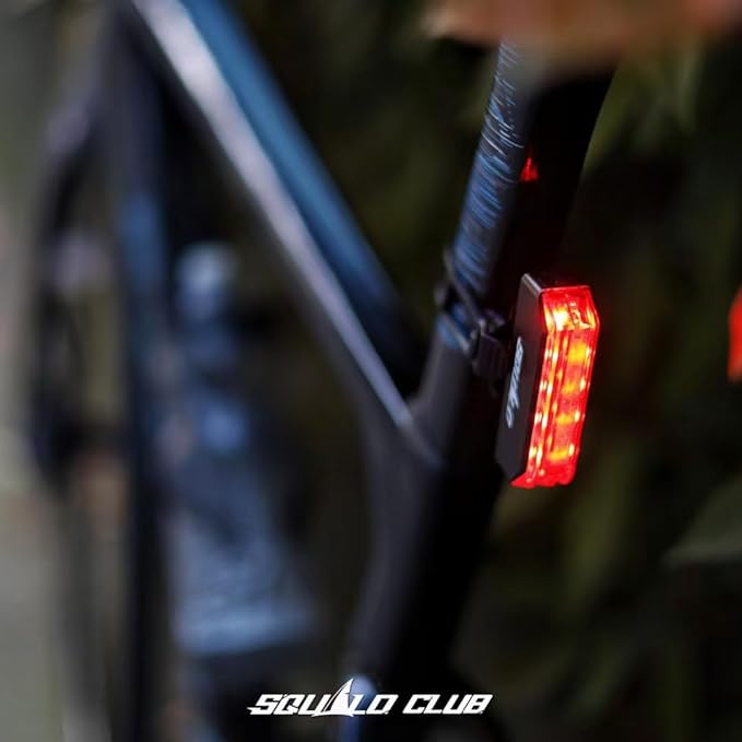 SQUALO 30 Lumens USB Rechargeable Bike Taillight, Clip on Bike Rear Light with 3 Light Modes 100m Viewable Range 120° Visibility IPX5 Waterproof for Cycling Safety