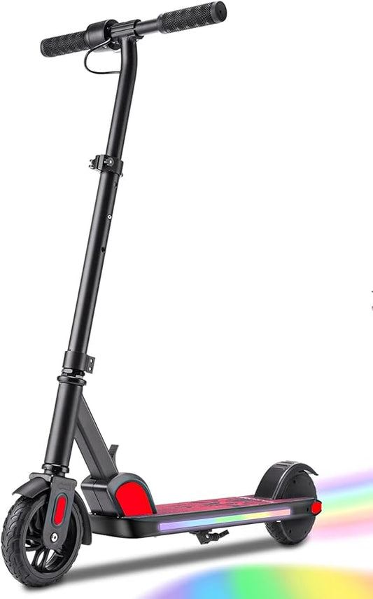 Caroma Electric Scooter for Kids Ages 6-14, 150W/180W Motor,10 MPH Max Speed & 7 Miles,Adjustable Height & Speed,Colorful Lights,LED Display,Foldable Kids Electric Scooter 132 Lbs Max Load