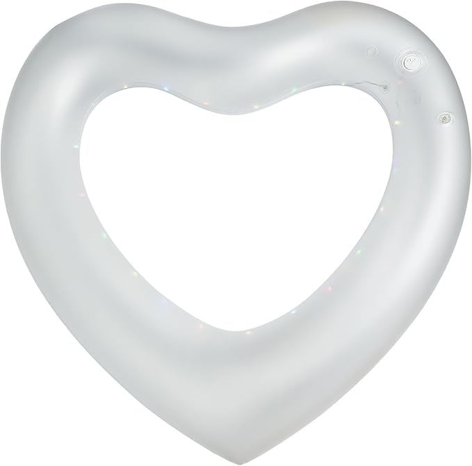 ZHUYNXIR Heart Swimming Pool Float Loungers Tube, Water Fun Beach Party Toys for Kids，Birthday Scene Layout Props.