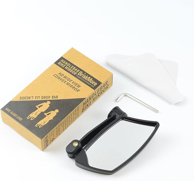 Handlebar Bike Mirror - HD Blast-Resistant, Adjustable Rotatable Rearview Mirror for Left Side Bicycle