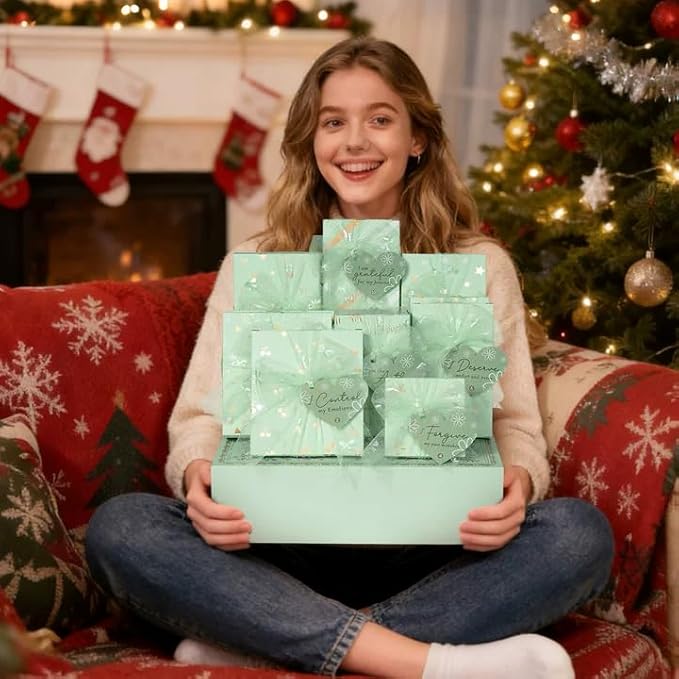 Teen Girl Gifts Trendy Stuff, 10 Positive Affirmation Cards & Empowering Challenges to Unlock 10 Wrapped Makeup Gift Set Motivational Birthday Christmas Gift Stocking Stuffers for Tween & Teenage Girl