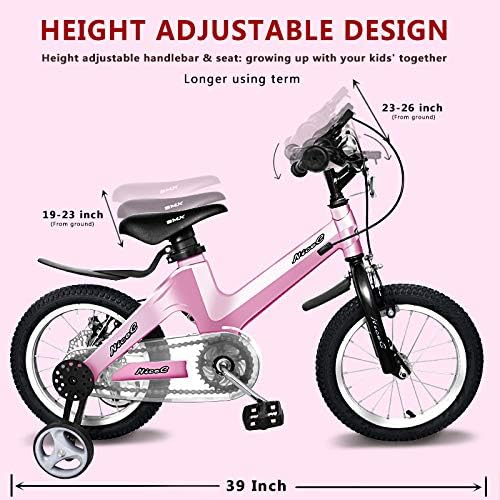Nice C Training Wheel Bike, Kids Bike Boys Girls, BMX Mountain with Dual Disc Brake 12-14-16-18 inch