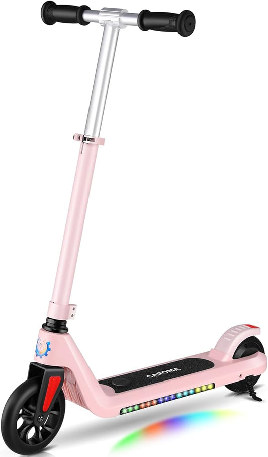 Caroma Electric Scooter for Kids Ages 6-14, 250W/180W/150W Motor & 15 Mph, 85 Mins Ride Time, Adjustable Height & Speed, LED Display, Kids Electric Scooter, Best Gifts for Boys & Girls