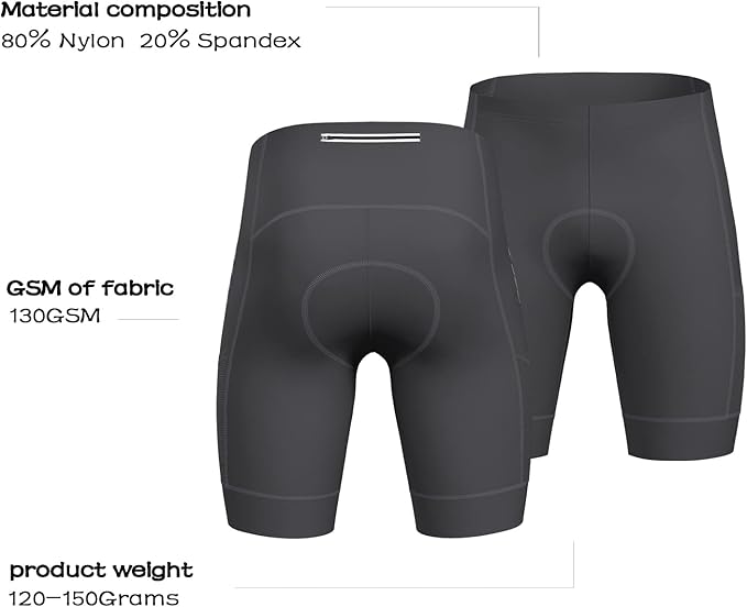 Wulibike Cycling Shorts Men Padded:Tights Highly Elastic Breathable Quick-Drying Road Bike Bicycle Shorts for Men Pockets