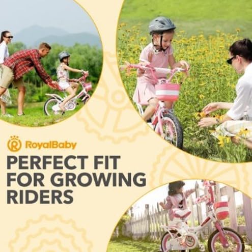 Royalbaby Princess Girls Kids Bike 12 14 16 18 20 Inch Children Bicycle with Basket for Age 3-12 Years