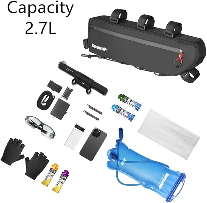 Bike Frame Bag 2.7L Bike Bag Bicycle Frame Bag Waterproof Bike Triangle Bag Bicycle Under Top Tube Bag Storage Bag