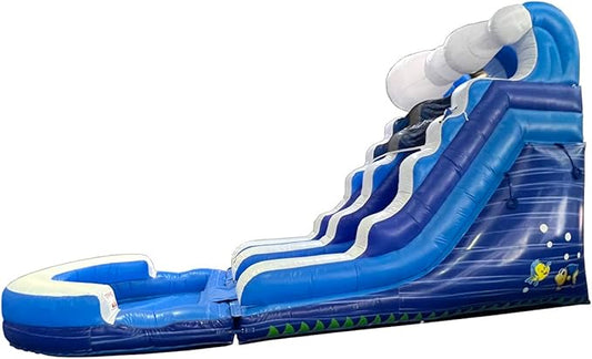 Inflatable Water Slide for Kids & Toddlers with Inflatable Pool, Backyard, Park or Commercial Use, Outdoor Water Play, Includes Blower Stakes, Splash Pool & Storage Bag, Large 25.5' x 9' x 15'