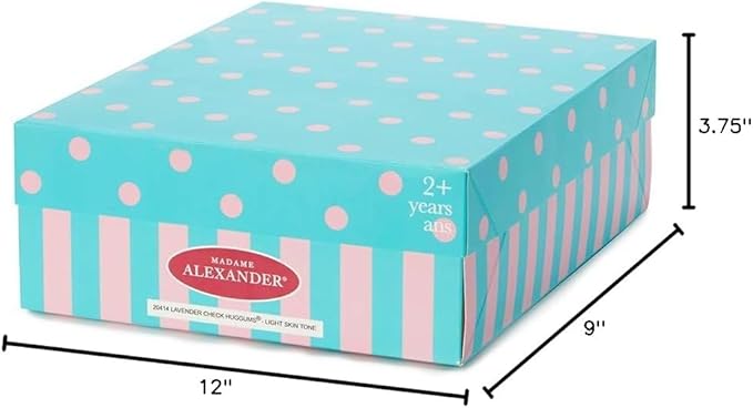 Madame Alexander 12" Lavender Check Huggums, Light Skin Tone