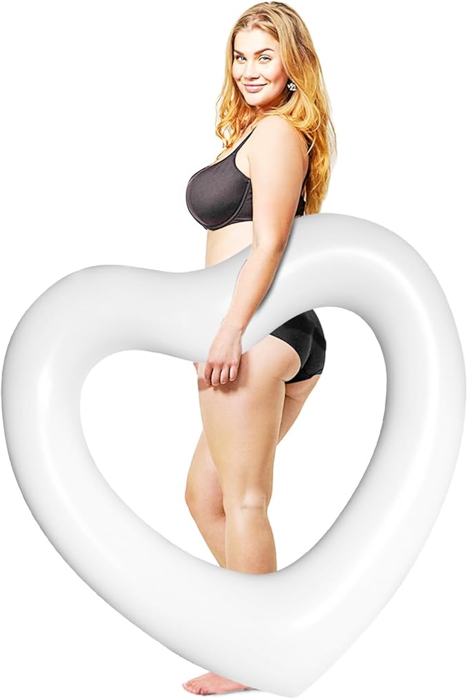 ZHUYNXIR Heart Swimming Pool Float Loungers Tube, Water Fun Beach Party Toys for Kids，Birthday Scene Layout Props.