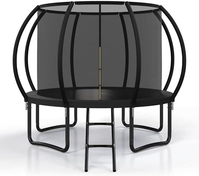 Polar Aurora 10FT 12FT 14FT 16FT Outdoor Trampoline with Safety Enclosure Net, Thickened Spring Pad，ASTM Approved Recreational Trampoline for Kids and Adults,Anti-Rust Coated Frame and Thickened Mat