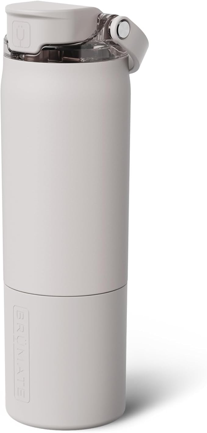 BrüMate Rise 25oz Water Bottle with Covered Silicone Straw | 100% Leakproof Insulated Water Bottle | Cup Holder Friendly Base | 25oz (Dune)
