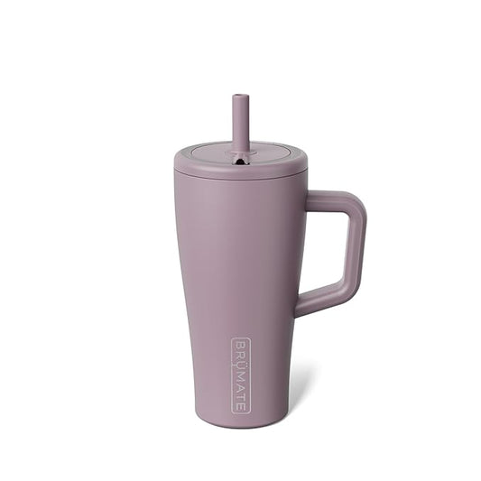 BrüMate Era 20 oz Tumbler with Handle and Straw | 100% Leakproof Insulated Tumbler with Lid and Straw | Made of Stainless Steel | Cup Holder Friendly Base | 20oz (Lilac Dusk)