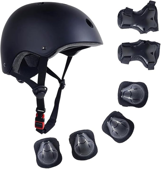 Kids Bike Helmet with Knee Elbow Wrist Pads Guards,Pink,for Ages 2-3-5-8-14,Sports Bicycle,Skate Scooter,Rollerblading with Unicorn Sticker