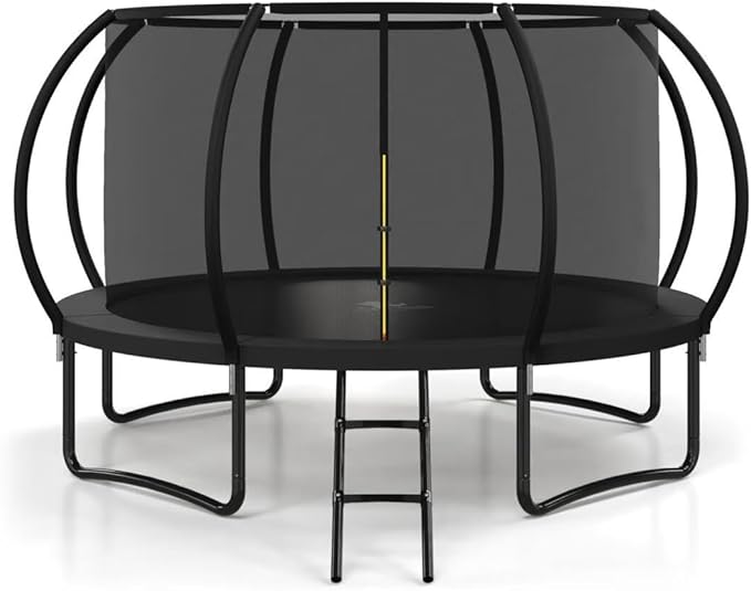 Polar Aurora 10FT 12FT 14FT 16FT Outdoor Trampoline with Safety Enclosure Net, Thickened Spring Pad，ASTM Approved Recreational Trampoline for Kids and Adults,Anti-Rust Coated Frame and Thickened Mat