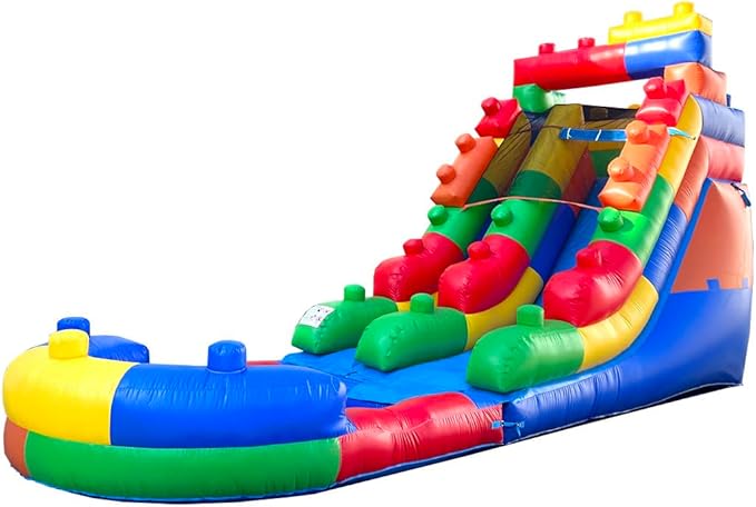 Inflatable Water Slide for Kids & Toddlers with Inflatable Pool, Backyard, Park or Commercial Use, Outdoor Water Play, Includes Blower Stakes, Splash Pool & Storage Bag, Large 25.5' x 9' x 15'