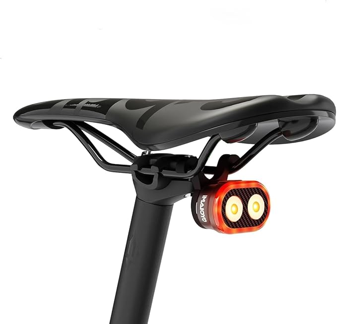 Bike Tail Light, Smart Brake Sensing Bicycle Rear, Main + Sub Light Auto On/Off, 4 x 5 Modes, Ultra Bright LED Back Lights, IPX6 Waterproof, USB Rechargeable, Cycling Safety Accessories